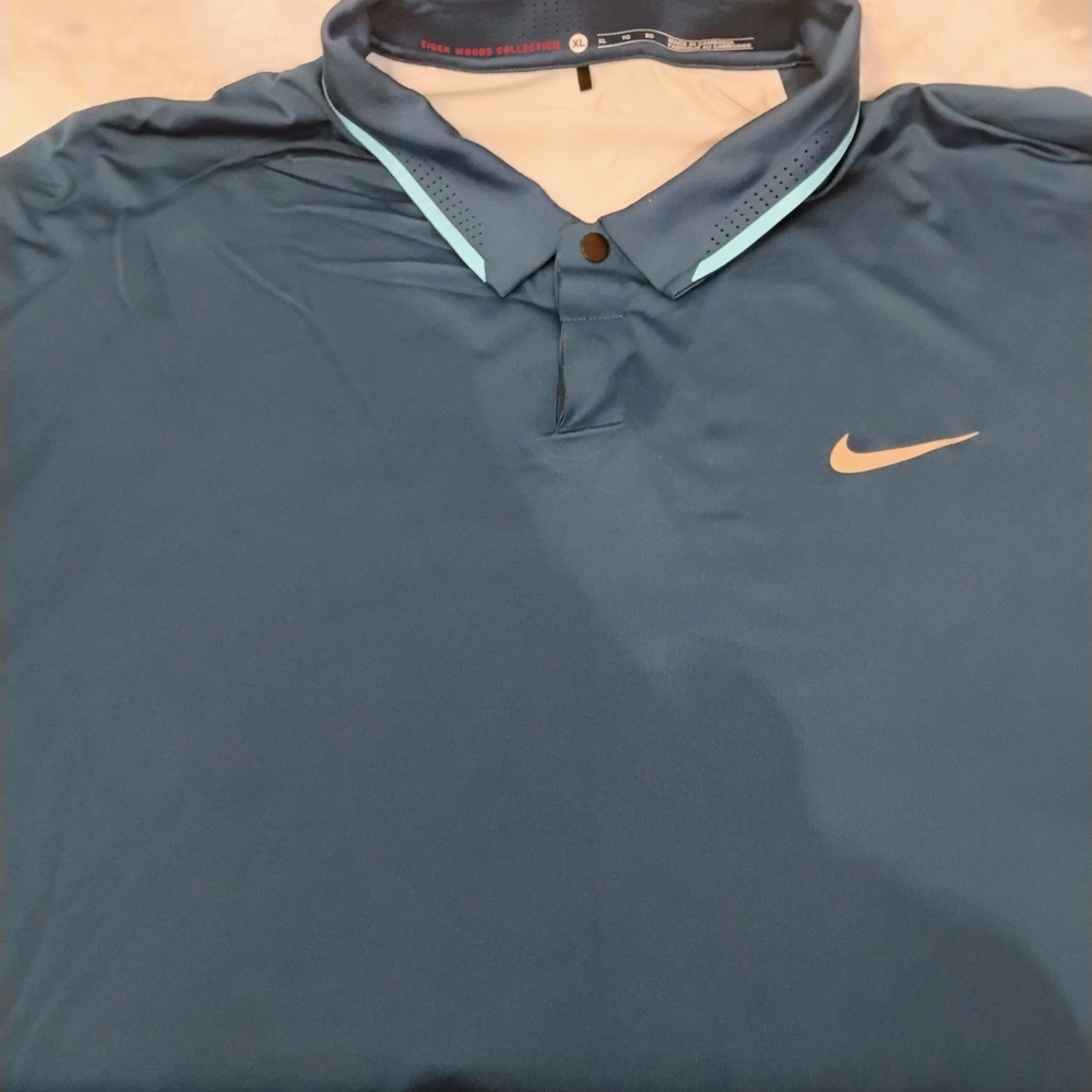 Nike Tiger Woods Blue Ombre Polo Shirt Mens XL Starkey Cup 2015 Bandon Dunes P